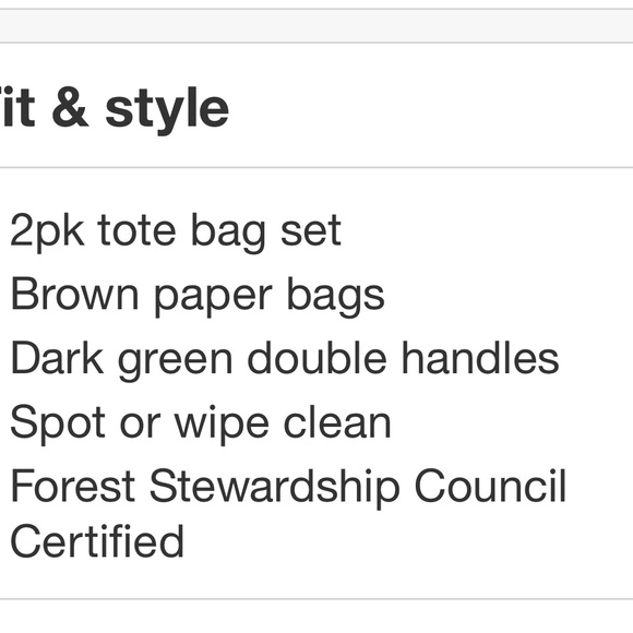 HEARTH & HAND NWT 2pc tote bag set -brown/green - Picture 5 of 9